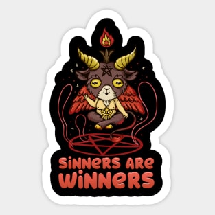 Sinners are Winners - Kawaii Baphomet T-Shirt Sticker